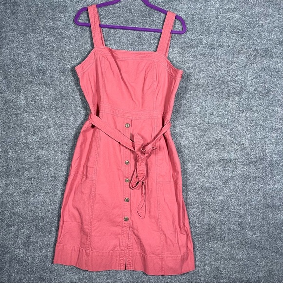Gap Women’s 14 Pink Apron Dress Linen Cotton Teacher 90s Y2K - Picture 2 of 16